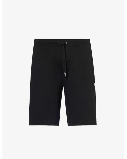 Polo Ralph Lauren Black Brand-embroidered Drawstring Cotton-blend Shorts for men