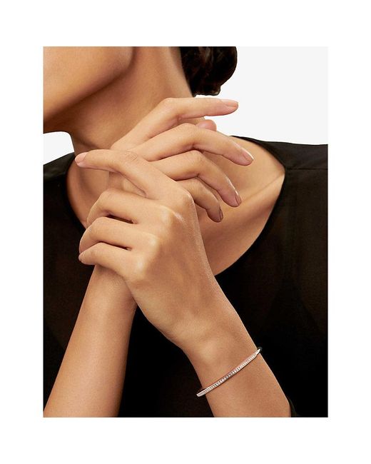 Tiffany & Co White Tiffany Lock Narrow 18Ct Rose- 18Ct- And 1.09Ct Diamond Bangle