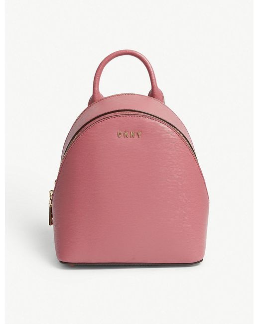 DKNY Pink Bryant Park Mini Leather Backpack
