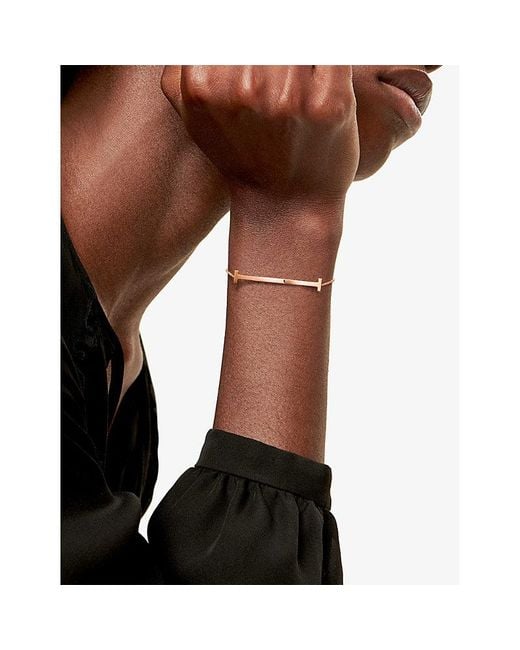 Tiffany & Co Metallic Tiffany T Smile Medium 18Ct Rose- Bracelet