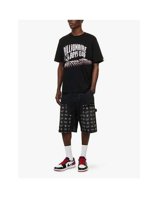 BBCICECREAM Black Logo Shadow-Print Cotton T-Shirt for men