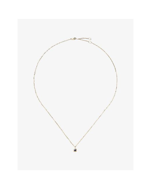Missoma White Fine September Birthstone 18Ct And Sapphire Pendant Necklace