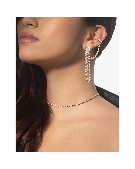 Messika White D-Vibes Multi-Row And Diamond Earrings