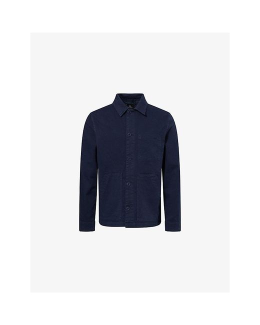 Paul Smith Blue Casual Patch-Pocket Cotton Chore Jacket for men
