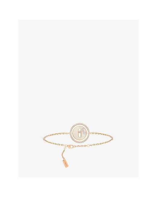 Messika White Lucky Move 18Ct- Mother-Of-Pearl And 0.18Ct Diamond Bracelet