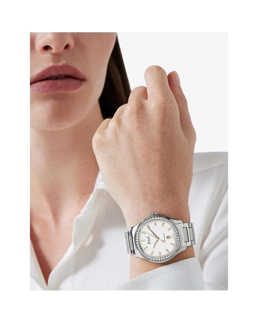 Piaget Metallic Polo Stainless-Steel And Diamond Watch 36Mm for men