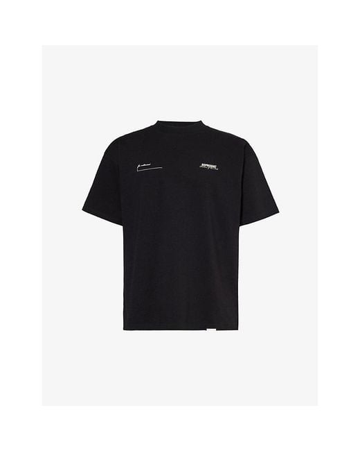 Represent Black Patron Of The Club Brand-Print Cotton-Jersey T-Shirt for men