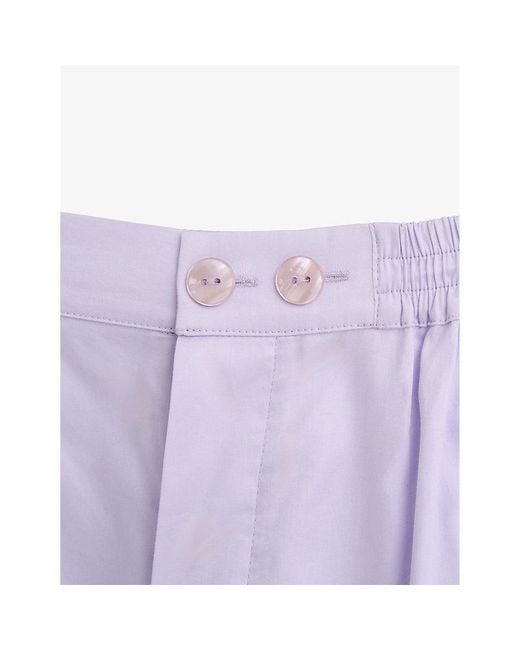 Hay Purple Outline Contrast-Piping Cotton Pyjama Trousers
