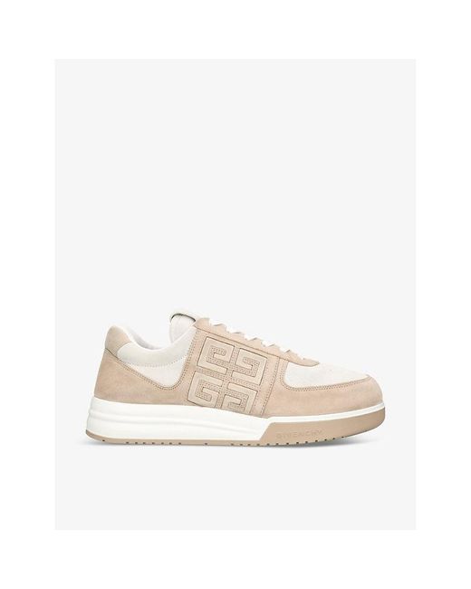 Givenchy Natural G4 Brand-embellished Leather Low-top Trainers