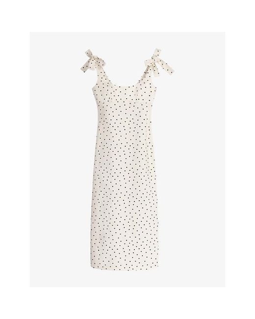 OMNES White Morgane Polka Dot Cotton Midi Dress