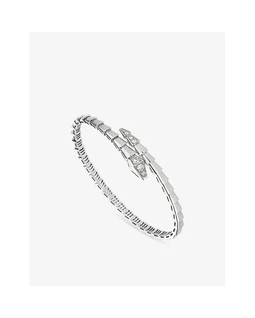 BVLGARI Metallic Serpenti Viper 18Ct- And 0.47Ct Diamond Bracelet