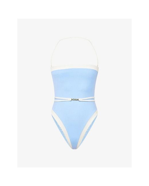 Cheap Monday Blue Miami Belted Swimsuit