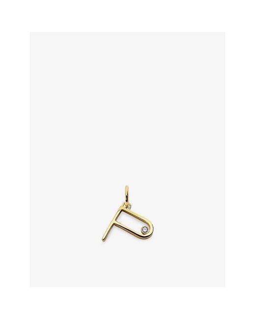 Monica Vinader Metallic Solitaire Diamond Initial P 18Ct- Vermeil And 0.035Ct&Nbsp; Lab-Grown Diamond Pendant