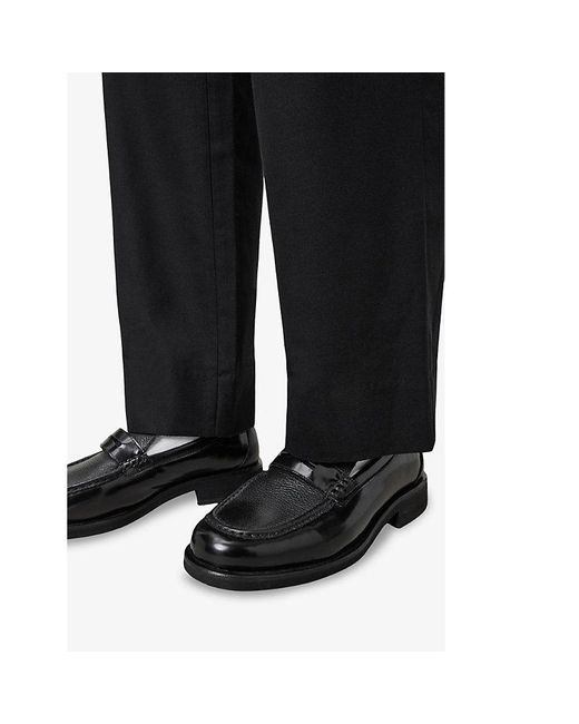 AllSaints Bloom Leather Penny Loafers in Black for Men | Lyst display picture 3
