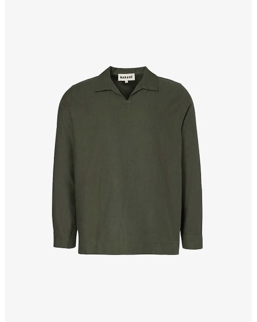 Marane Green El Abrazo Open-neck Organic-cotton Shirt X for men