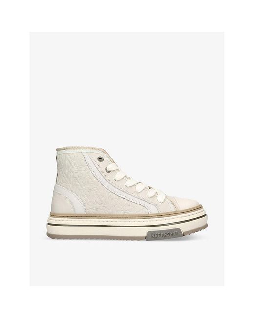 Represent White Htn X Chunky-lace Woven High-top Trainers for men