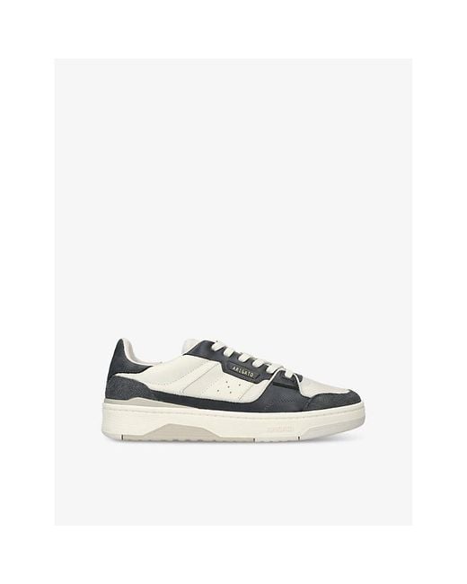 Axel Arigato White Clay Foiled-Logo Leather And Suede Low-Top Trainers for men
