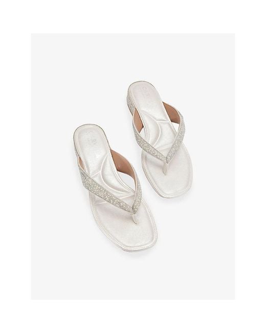 Carvela Kurt Geiger White Portici Embellished Woven Sandals