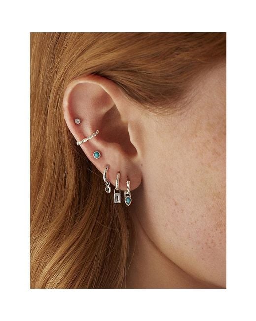Monica Vinader White Teardrop Recycled Sterling Vermeil Ear Charm