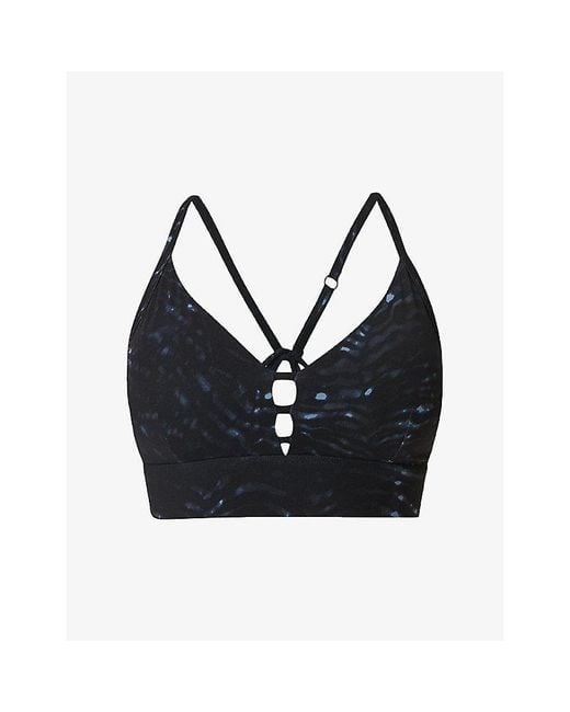 Sweaty Betty Black Super Soft Strappy-Back Stretch-Woven Bra