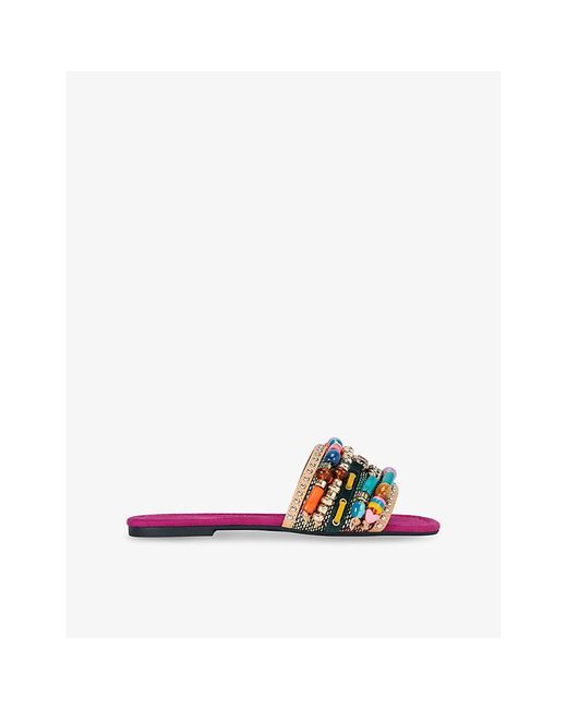 Kurt Geiger Multicolor Southbank Bead-Embellished Woven Sandals