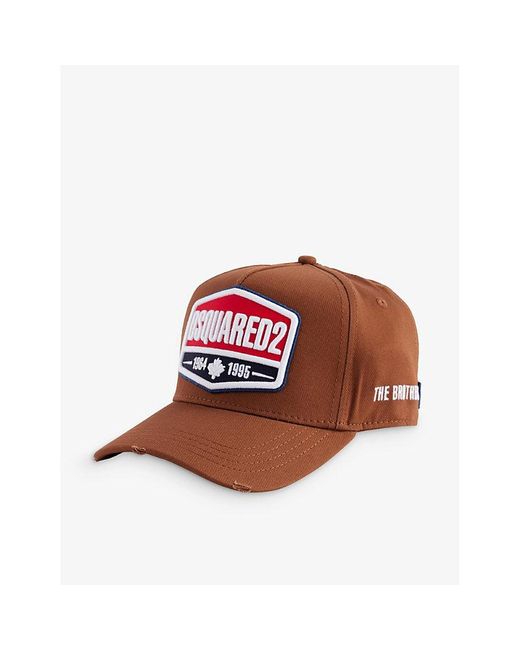 DSquared² Pink Logo-patch Cotton-twill Cap for men