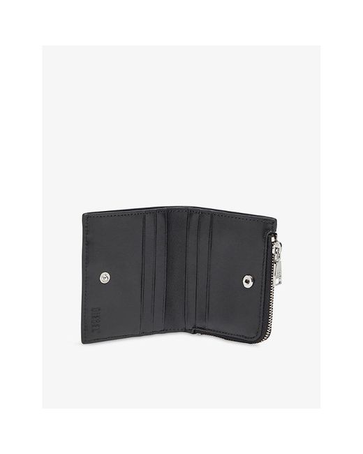 DIESEL Black Play Bi Fold Zip Patent Wallet