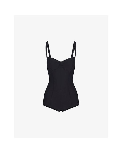 Skims Blue Dolce & Gabbana X Picot-Trim Stretch-Woven Body