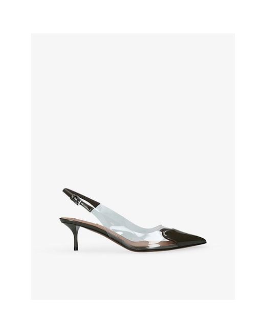 Alaïa Metallic Coeur 55 Patent-Leather And Pvc Slingback Courts