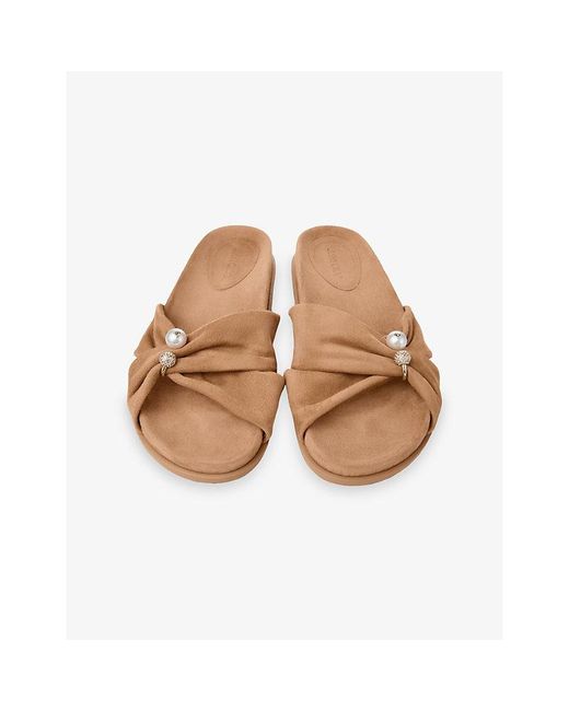 Jimmy Choo Brown Rafi Flat Suede Mules