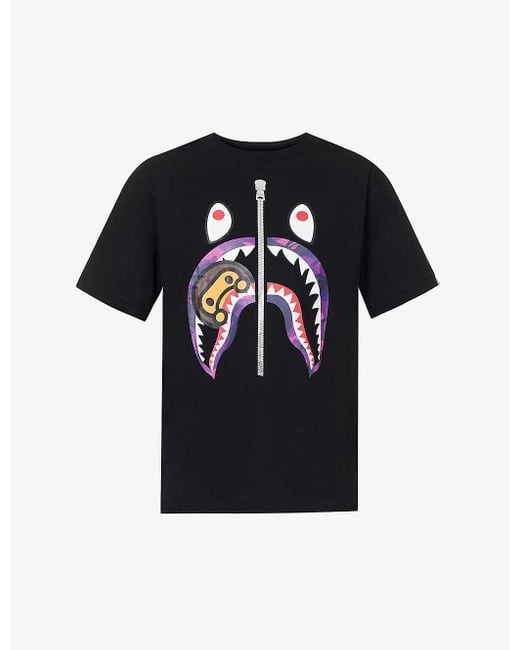 bape gold shark tee