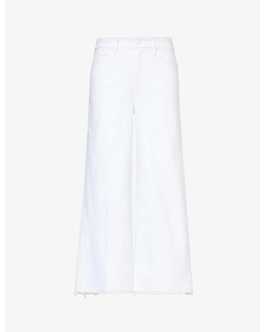 GOOD AMERICAN White Good Waist Wide-leg High-rise Stretch-denim Jeans