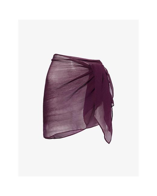 Away That Day Purple Sicily Woven Mini Sarong