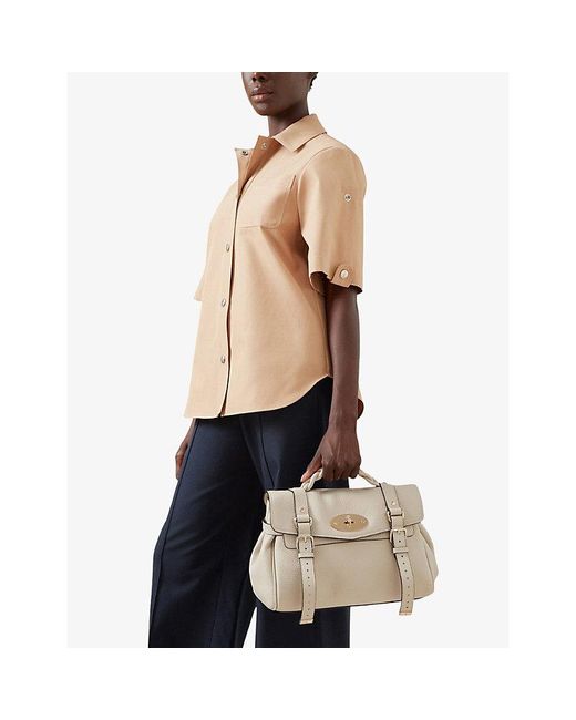Mulberry Natural Alexa Leather Satchel Bag