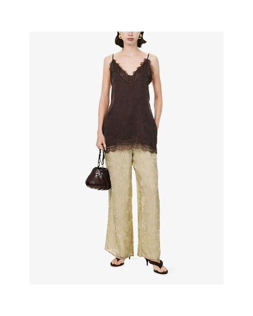 Pretty Lavish Natural Inca Floral Woven Trousers