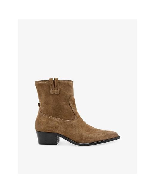 AllSaints Brown Jura Suede Ankle Boots