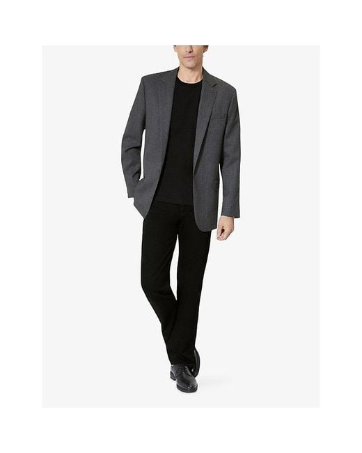 The Kooples Blue Notched-Lapel Relaxed-Fit Wool Blazer for men
