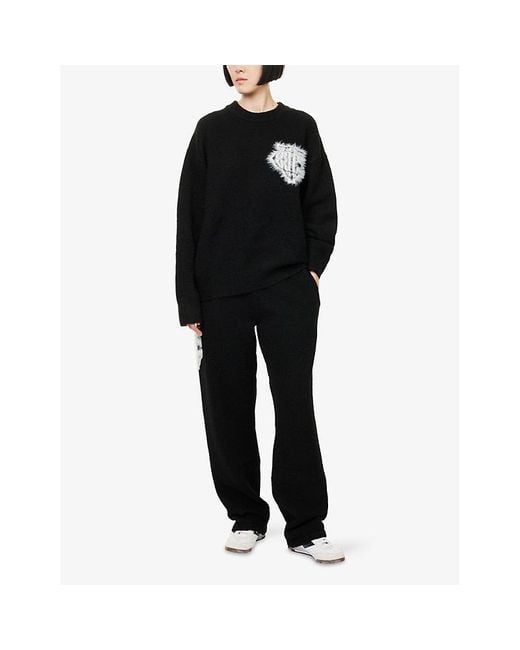 The Couture Club Black Monogram Emblem Round-Neck Knitted Jumper