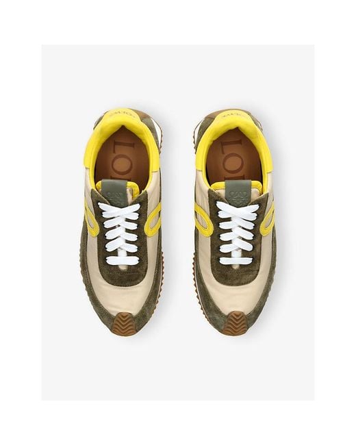 Loewe Yellow Flow Runner Suede And Shell Low-Top Trainers