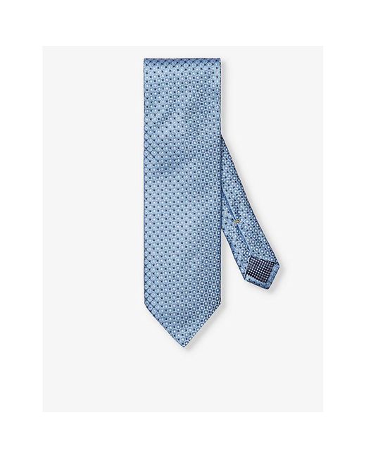 Eton of Sweden Blue Patterned Silk Tie for men
