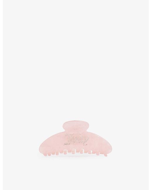 Juicy Couture Pink Brand-print Acetate Hair Clip