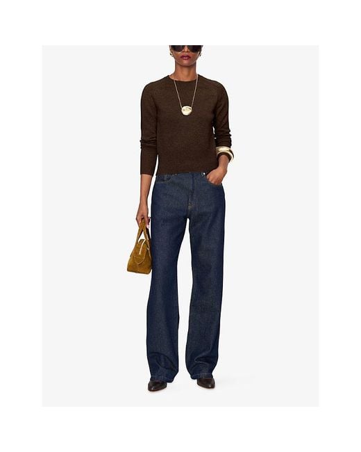 Joseph Brown Melby Round-Neck Cashmere Top