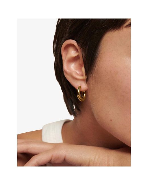 Monica Vinader Metallic Essential Click Small 18Ct-Plated Vermeil Sterling- Hoop Earrings