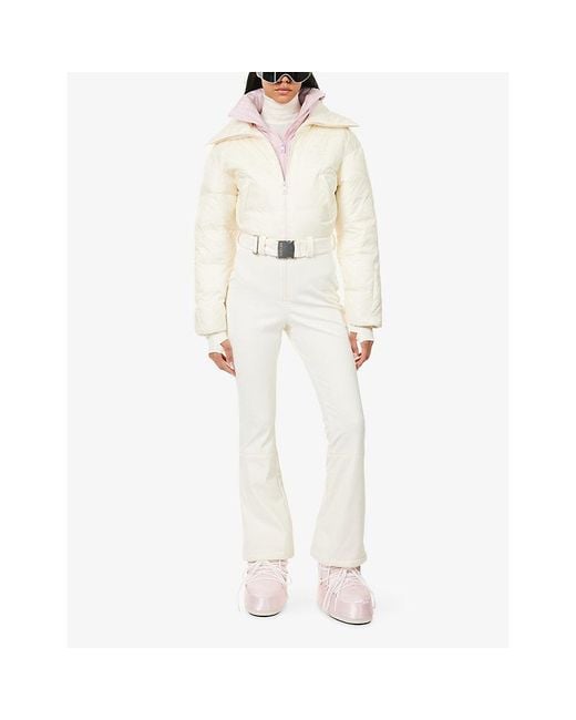 BO+TEE White Belted Layered Waterproof-Shell Ski Suit
