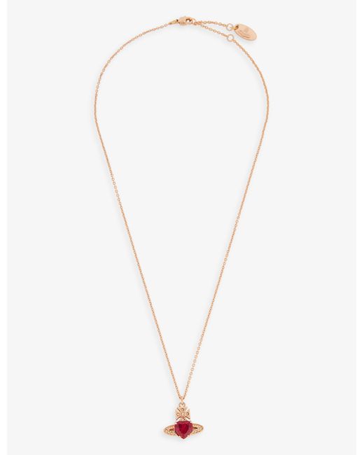 Vivienne Westwood Metallic Ariella Rose Gold-tone Brass And Crystal Pendant Necklace
