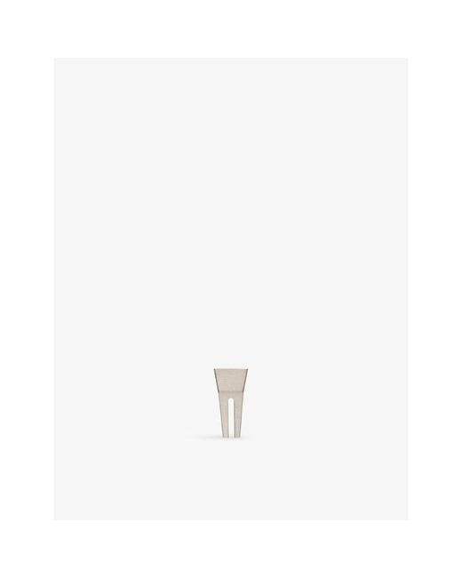 Rick Owens White Mini Open Trunk Brass Single Earring for men