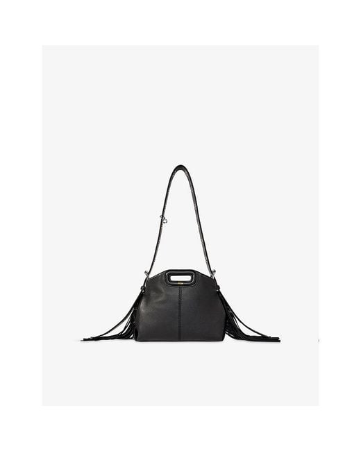 Maje Black Miss M Mini Leather Shoulder Bag