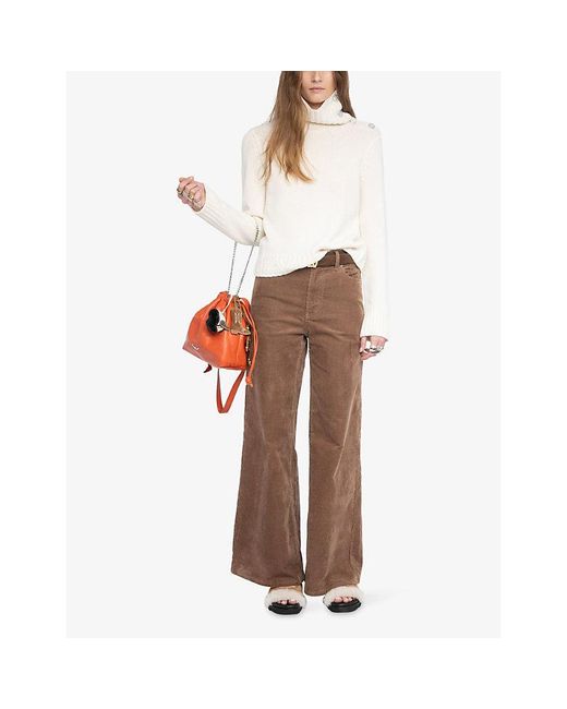 Zadig & Voltaire White Nalma High-Neck Cashmere Jumper