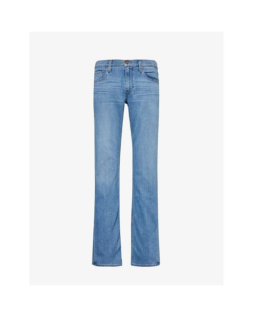 PAIGE Blue Normandie Straight-leg Low-rise Stretch-woven Blend Jeans for men