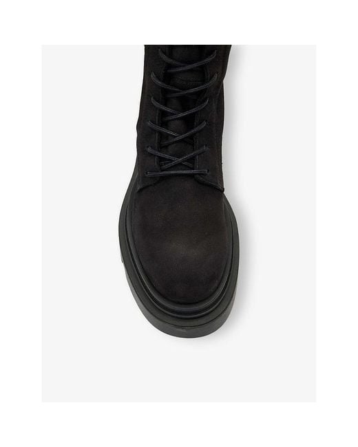 AllSaints Black Jay Lace-Up Leather Boots